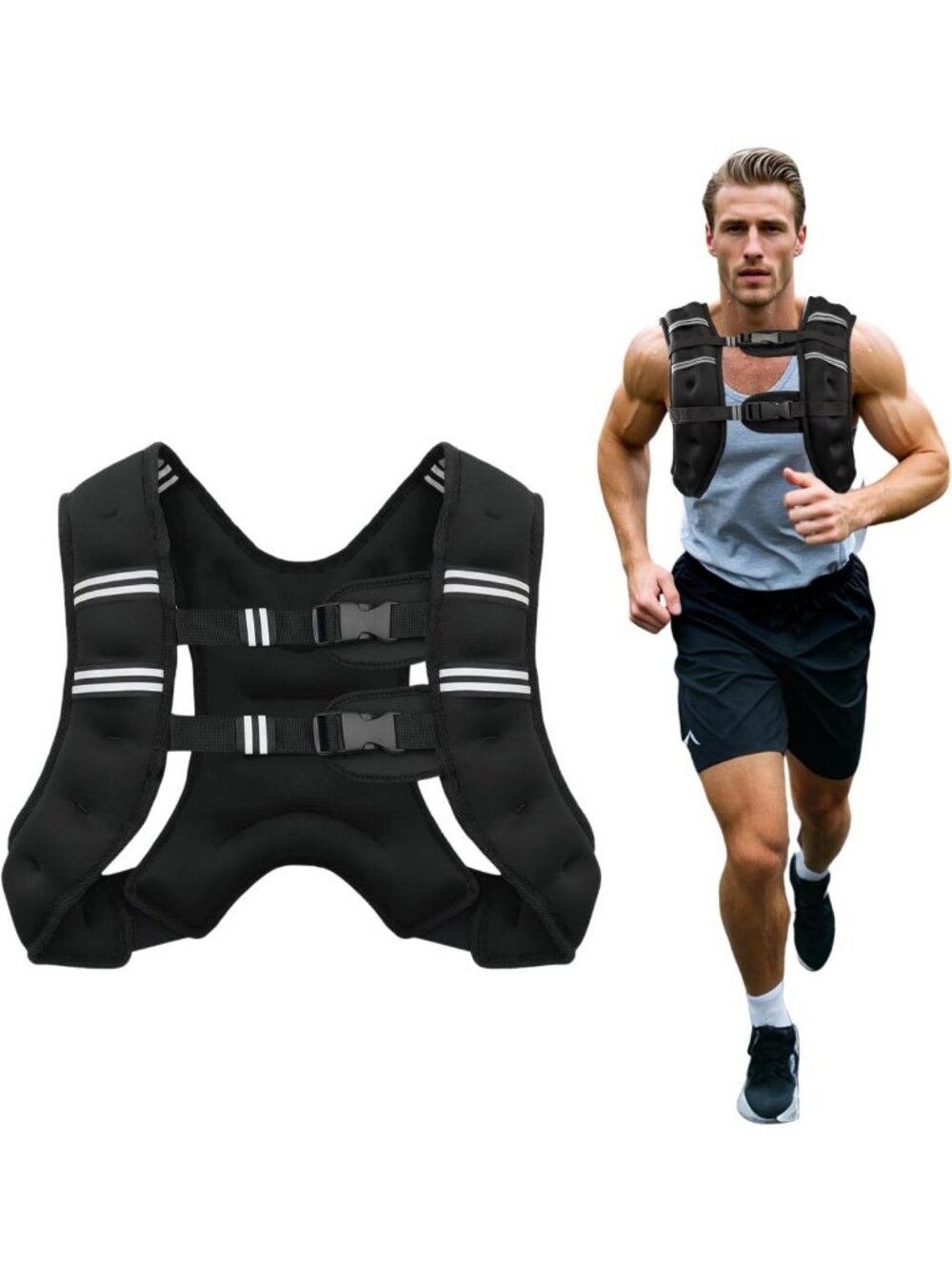 Adjustable Weighted Vest for Men & Women - 6lb to 30lb for Strength Training
